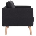 vidaXL Canapé à 3 places Tissu Noir