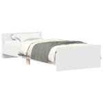 vidaXL Cadre de lit sans matelas blanc 90x200 cm bois d'ingénierie