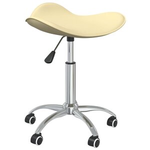 vidaXL Tabouret de salon et spa Crème Similicuir