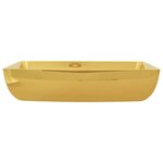 vidaXL Lavabo 71 x 38 x 13 5 cm Céramique Doré