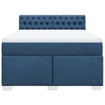 vidaXL Sommier à lattes de lit avec matelas Bleu 140x190 cm Tissu