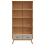 vidaXL Bibliothèque à 4 niveaux OLDEN gris marron bois de pin massif