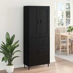 vidaXL Haut Armoire avec tiroir 2 Pièces Chêne noir Bois d'ingénierie
