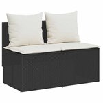 vidaXL Ensemble à manger de jardin avec coussins 3 Pièces Noir