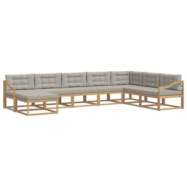 vidaXL Ensemble de canapés d'extérieur 8 pc Blanc et gris clair