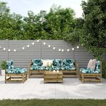 vidaXL Salon de jardin 6 Pièces avec coussins bois de pin imprégné