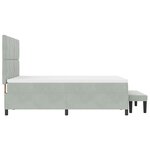 vidaXL Lit Box Spring avec Matelas & Banc Gris Clair 140x200 cm Velours