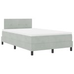 Lit à ressort vidaXL avec matelas Gris clair 120x200 cm Velours