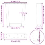 vidaXL Pieds de table basse en forme de V  2 pièces  acier naturel  30 x (30-31 3) cm