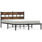 vidaXL Cadre de lit en métal sans matelas chêne fumé 160x200 cm