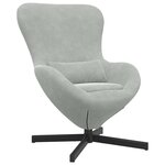 vidaXL Fauteuil œuf Gris clair 63 x 73 x 90 cm Velours