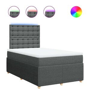 vidaXL Sommier à lattes de lit avec matelas Gris foncé 120x200cm Tissu