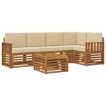 vidaXL Ensemble de canapés d'extérieur 6 pc Naturel et Beige Polyester