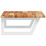 vidaXL Étagère de vasque murale acier et bois massif d'acacia