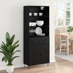 vidaXL Haut Armoire avec tiroir 2 Pièces Chêne noir Bois d'ingénierie