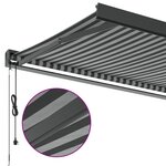 vidaXL Auvent rétractable anthracite et blanc 5x3 m tissu et aluminium