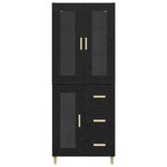 vidaXL Haut Armoire Chêne noir 69 5 x 34 x 180 cm Bois d'ingénierie