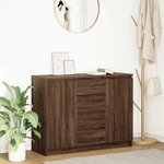 vidaXL Buffet avec tiroirs chêne brun 100 5x35x76 cm bois d'ingénierie