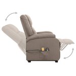 vidaXL Fauteuil de massage Taupe Tissu