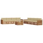 vidaXL Ensemble de canapés d'extérieur 9 pc Naturel et Beige