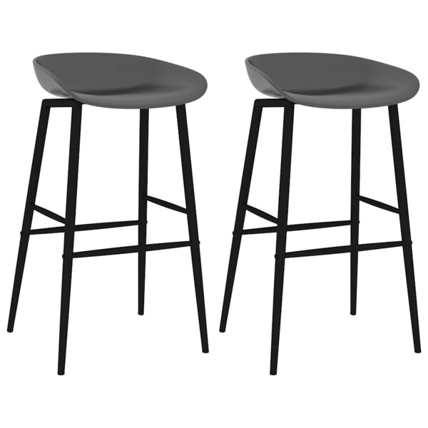 vidaXL Chaises de bar lot de 2 gris