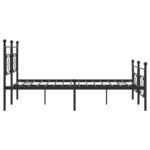 vidaXL Cadre de lit métal avec tête de lit/pied de lit noir 193x203 cm