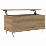 vidaXL Table basse chêne artisanal 90 x 44.5 x 45 cm Bois d'ingénierie