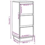 vidaXL Buffets 2 Pièces Noir 32x34x75 cm Bois massif de pin