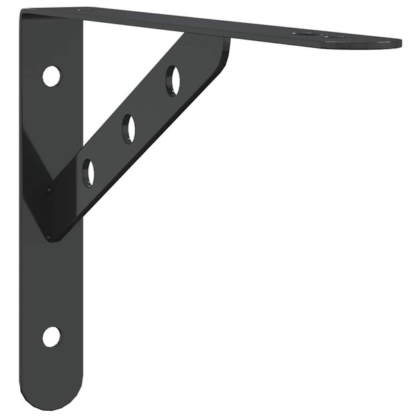 vidaXL Supports d'étagères 4 Pièces 23 5x2 5x15 5cm noir acier inoxydable