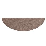 vidaXL Tapis d'escalier auto-adhésifs 30 pièces 56 x 17 x 3 cm Marron clair Demi-rond