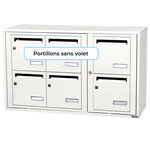 Bloc collectif leabox.com, 3x2, grade 3, simple face, Intérieur, fixation murale, Blanc pur RAL 9010 finition brillante