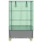 vidaXL Jardinière surélevée avec housse et roues aspect rotin