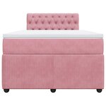 vidaXL Sommier à lattes de lit avec matelas Rose 120x200 cm Velours