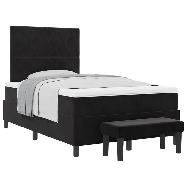 vidaXL Lit à ressorts avec tête de lit Noir 200 x 120 cm Velours