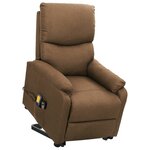 vidaXL Fauteuil de massage Taupe Tissu