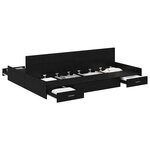 vidaXL Cadre de lit avec rangement avec tiroir Chêne noir 140 x 200 cm