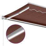 vidaXL Auvent manuel rétractable avec LED marron 500x350 cm