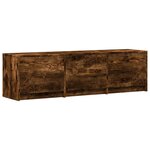 vidaXL Meuble TV avec LED avec LED Chêne Fumé 140 x 34 x 40 cm