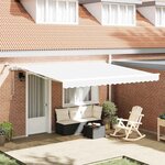 vidaXL Auvent Rétractable Blanc 400 × 300 cm Polyester et métal