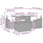 vidaXL Ensemble de canapé de jardin 5 Pièces Gris 100 x 55 x 73 cm
