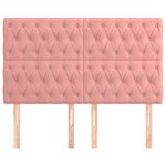 vidaXL Tête de lit Rose 144x7x118/128 cm Velours