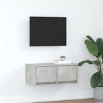 vidaXL Meuble TV gris béton 60x31x25 5 cm bois d'ingénierie