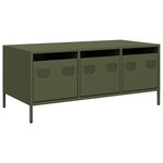 vidaXL Table basse vert olive 101 5x50x43 5 cm acier laminé à froid