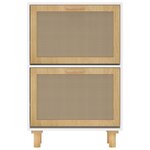 vidaXL Armoire à chaussures Blanc 52x25x80 cm Bois d'ingénierie/rotin