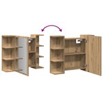 vidaXL Armoire à miroir de salle de bain chêne artisanal 80x20 5x64 cm