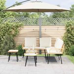 vidaXL Ensemble de canapé de jardin 4 Pièces Naturel polyrotin