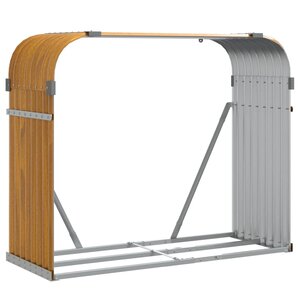 vidaXL Porte-bûches aspect bois 120x45x100 cm acier galvanisé