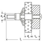 Fischer fixation métallique de cavité avec vis hm 4x32 s 50 pcs