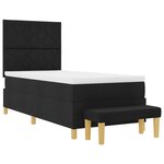 vidaXL Lit à sommier avec matelas et banc noir 90x190 cm en tissu