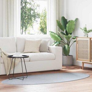 vidaXL Tapis de surface ovale HUARTE Gris 120 x 170 cm 100  Polyester